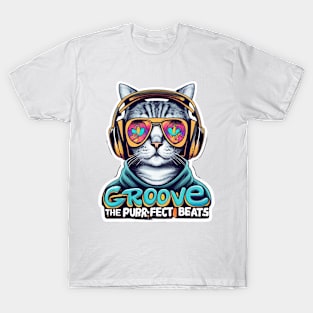 Paws and Play: Groove with the Purr-fect Beats Tee! T-Shirt